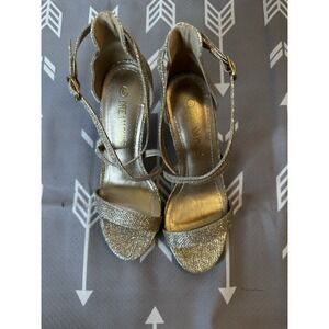 ❌SOLD❌Dream Pairs Gold Ankle Strap Heels Size 6 Sparkle Open Toe Party Pump Shoe